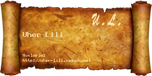 Uher Lili névjegykártya